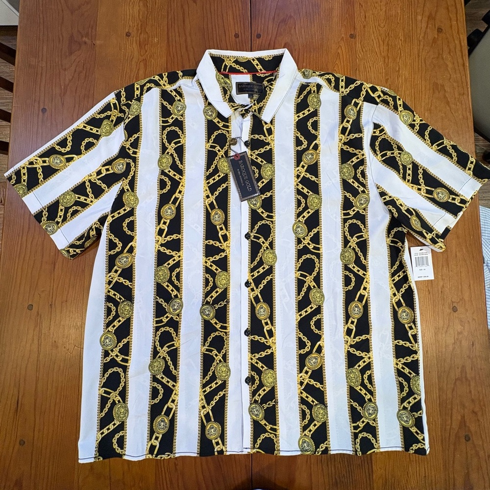 Baroque Gold By Drill Clothing Men Shirt Size XL Men Fancy